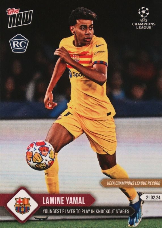 UCL Topps NOW Card 71 Ferran Torres and Lamine Yamal - Green
